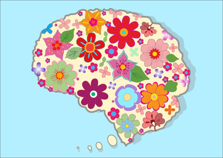 Beautiful brain with nice colored flowers